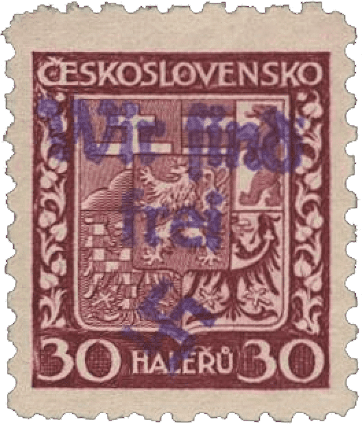 Polní pošta Moravská Ostrava - Státní znak 30h