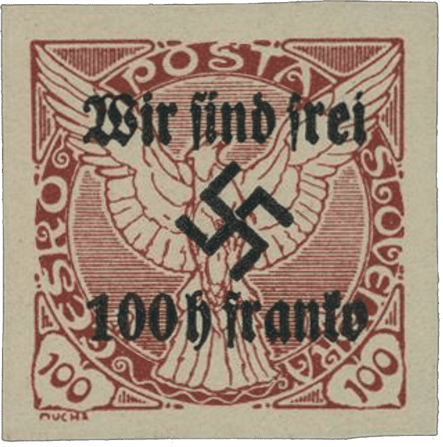 Rumburk | Rumburg | Sudetenland stamp overprint 1938 | German occupation of Czechoslovakia | Sudeten | postage stamp overprints | Michel 23