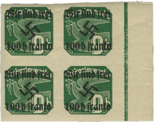 Rumburk přetisk známky - sudety - sudetenland - Rumburg | Michel 30 a 30I