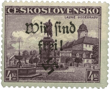 Vratislavice přetisk známky - sudety - sudetenland - Maffersdorf - Michel 31