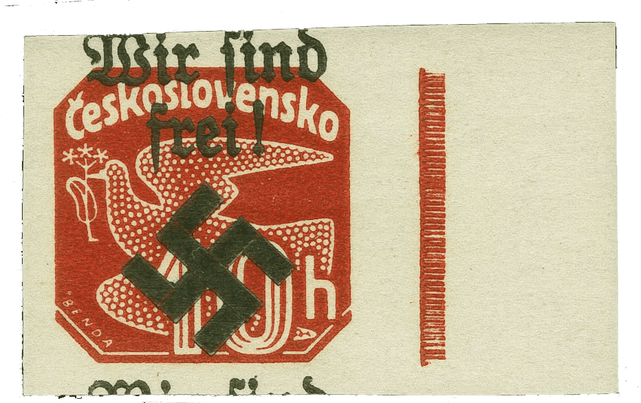 Moravská Ostrava | Czechoslovakia german occupation 1939 | stamp overprint | Newspaper stamps - Dove | Michel 36 with rand