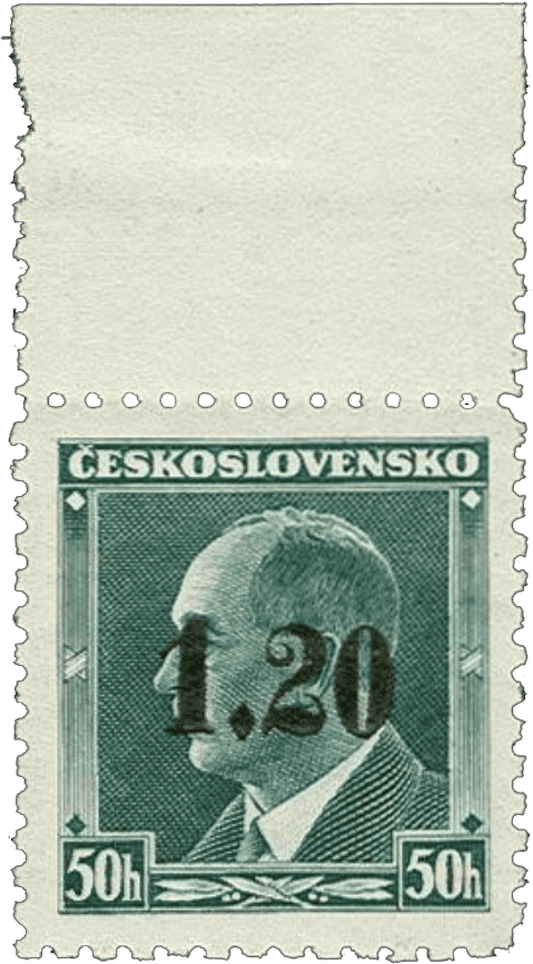 Sudetenland postage stamp overprint 1938 - Michel 4b (100 pcs) | Sudets | Czechoslovakia | nazi occupation