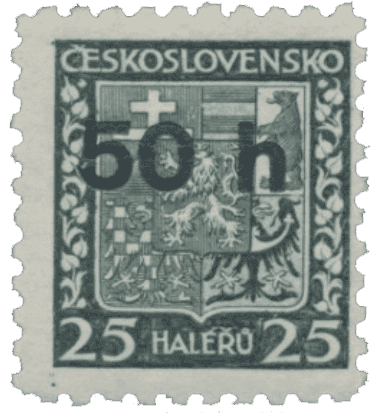 Sudetenland postage stamp overprint 1938 - Michel 1IIa | Sudets | Czechoslovakia