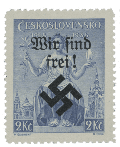 Moravská Ostrava | Czechoslovakia german occupation 1939 | stamp overprint | Michel 30
